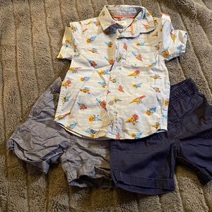 Cat & Jack 2T Lot- 1 button down shirt, 2 shorts